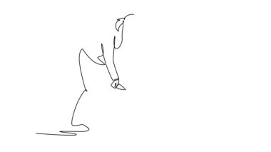 Tek çizgili animasyon, kızının bisiklette dengede durmasına yardım eden şefkatli bir anneyi kendine çekiyor. Çocukların motor becerilerini öğretmek için dikkatli bir rehberlik ve sabırlı bir tabiat. Devamlı bir çizgi. Tam uzunluk canlandırması