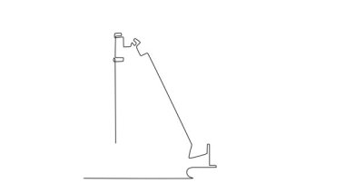 Sürekli kendini çizen hareketli vinç, kafes patlaması, kazık ekleme, karmaşık yapısal destekler ve endüstriyel karmaşıklıkla donatılmış. Tam uzunluktaki tek çizgi canlandırması