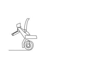 Tek bir hattın kendi kendine çizimi ağır beton karıştırıcı kamyonu hareket halinde, dönen davul ve hayati önem taşıyan inşaat aracının güçlü şasesini çeker. Devamlı çizgi çekme. Tam uzunluk canlandırması