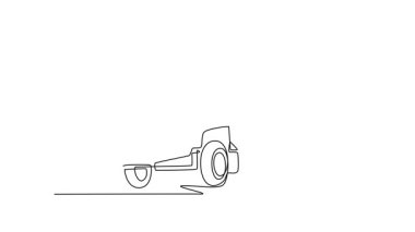 Sürekli kendini çizen animasyon standart askeri lojistik kamyonu çekiyor. Kargo yatağı, uzun kabin, malzeme ve ekipman taşımak için sağlam şasi. Tam uzunluktaki bir çizgi canlandırması