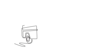 Tek çizgili kendi kendine çizim özel havalimanı itfaiye kurtarma aracını kendine çekiyor. Su topları, güçlendirilmiş gövde, hızlı havaalanı acil durumları için devasa lastikler. Devamlı bir çizgi. Tam uzunluk canlandırması