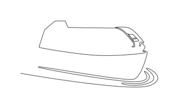 Sürekli kendini çizen animasyon cankurtaran botu ya da suda gezinen kapalı kurtarma gemisi. Denizcilik acil görevleri için koruyucu gövde ve kabin. Tam uzunluktaki bir çizgi canlandırması