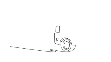 Kendi kendine çizim yapan tek şeritli çekici ya da kurtarma aracı. Turna mekanizması, yolları temizlemek ve yolda kalmış araçları kurtarmak için kullanılan düz tabanlı yapı. Devamlı bir çizgi. Tam uzunluk canlandırması