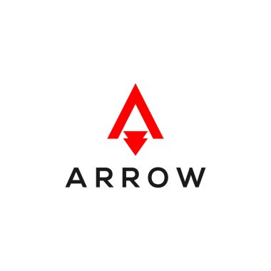 Soyut iş okunu logo simgesinde göster. Vektör tasarım şablonu. Tasarım ihtiyacınız, logonuz, illüstrasyonunuz, animasyonunuz vs. için uygun.