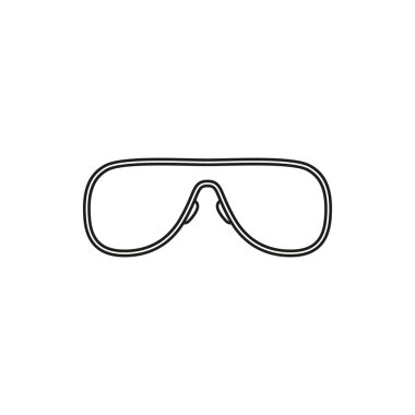 ince çizgi gözlük basit siyah vektör simgesi