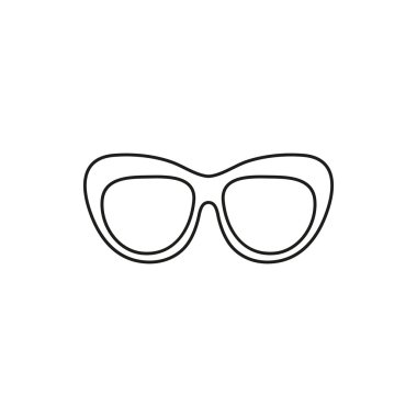 ince çizgi gözlük basit siyah vektör simgesi