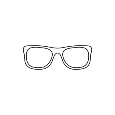 ince çizgi gözlük basit siyah vektör simgesi