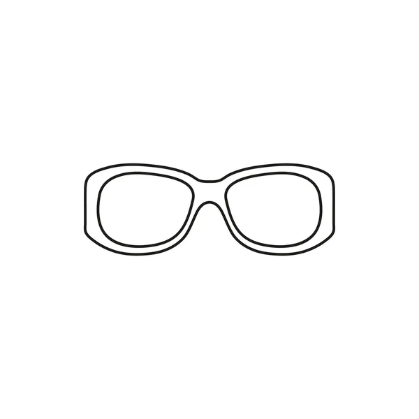 Gafas de línea delgada simple vector negro icono — Archivo Imágenes Vectoriales