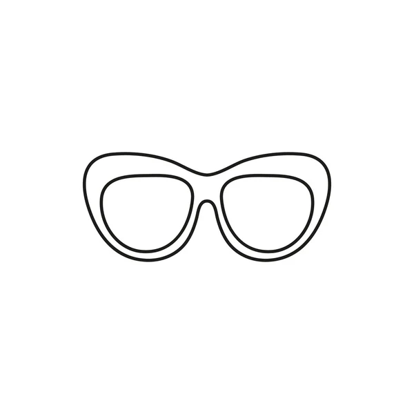 Gafas de línea delgada simple vector negro icono — Archivo Imágenes Vectoriales