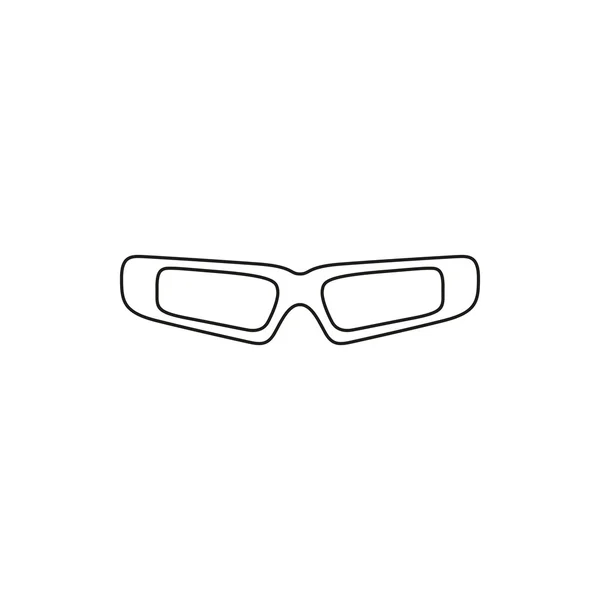 얇은 선 안경 간단한 검은 벡터 아이콘 — 스톡 벡터