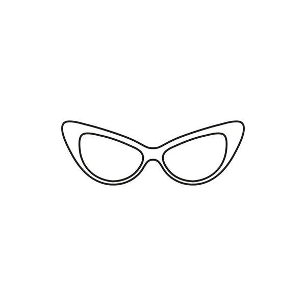 Gafas de línea delgada simple vector negro icono — Archivo Imágenes Vectoriales