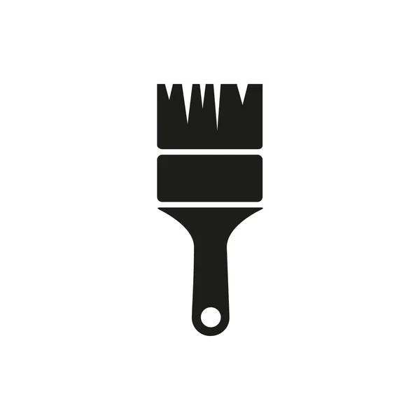 Un simple icono negro de la silueta del pincel de pintura — Vector de stock