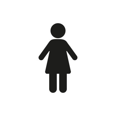 Basit siyah tek kadın simgesi simgesi stickfigure