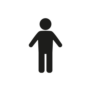 Basit siyah tek adam simgesi simge çubuk şekli