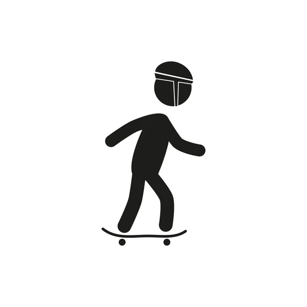 Vektor Reiten Skateboard Illustration Strichmännchen — Stockvektor