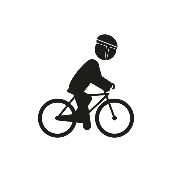 Bicicleta masculina en bicicleta aislada contra — Vector de stock