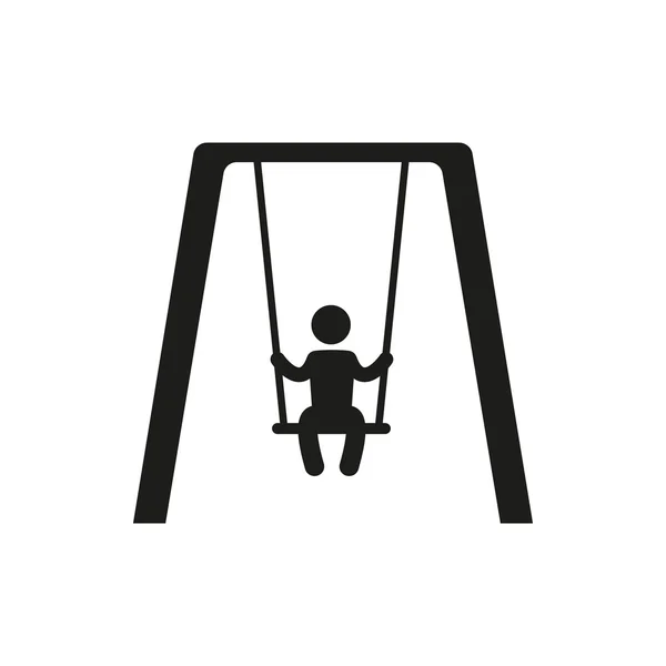 Çocuk Parkı siluet vektör çizim bir salıncak üzerinde sallanan