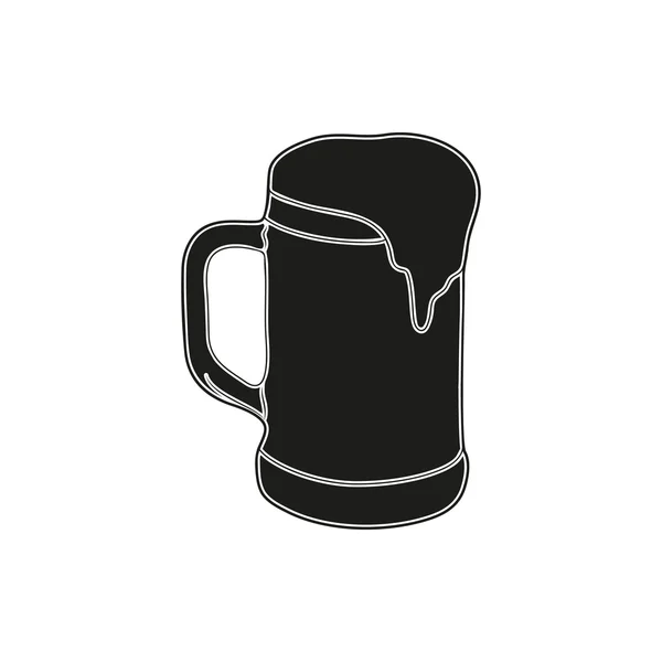 Bière noire simple ou style icône de la bière — Image vectorielle
