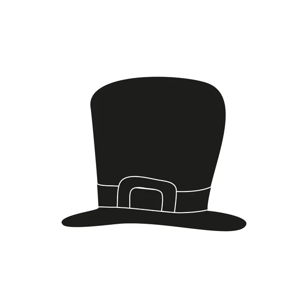 Simple chapeau Saint-Patrick noir sur fond blanc — Image vectorielle