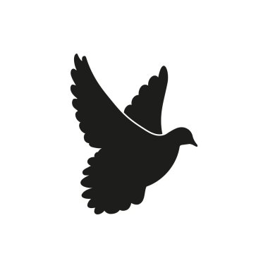 Barış sembolü olarak uçan siyah güvercin