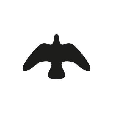 Siyah güvercin yukarı şekilde uçan vektör çizim 