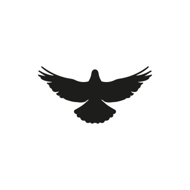 Beyaz arka plan stili üzerinde uçan kuş siluet