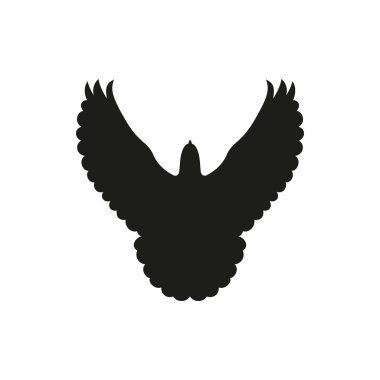 Messenger siyah güvercin gönderin. Güvercin siluet