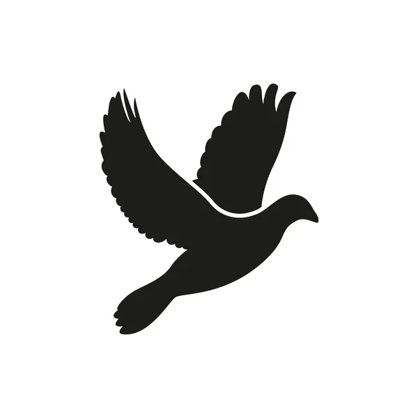 Paloma voladora simple silueta lateral estilo icono — Vector de stock