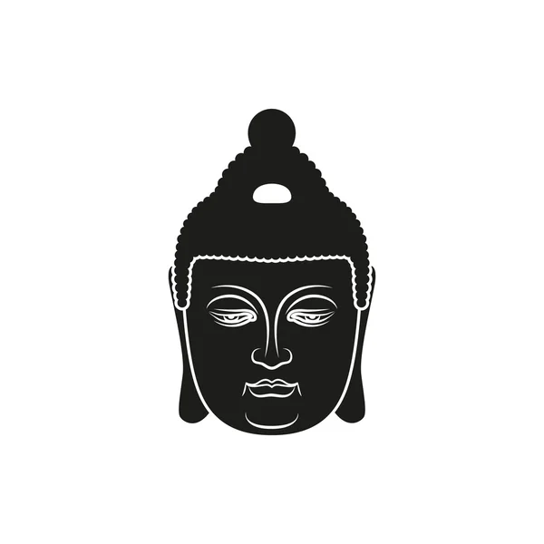 シンプルな黒い仏顔スタイル — ストックベクタ
