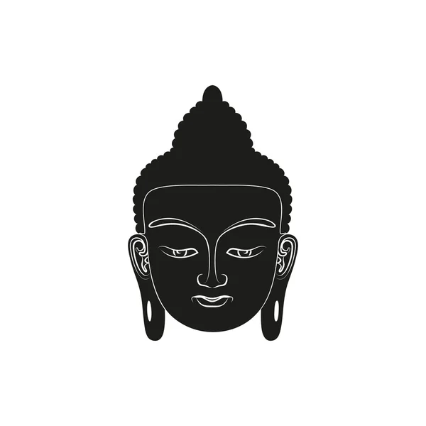 Testa di Buddha. Illustrazione vettoriale isolato — Vettoriale Stock