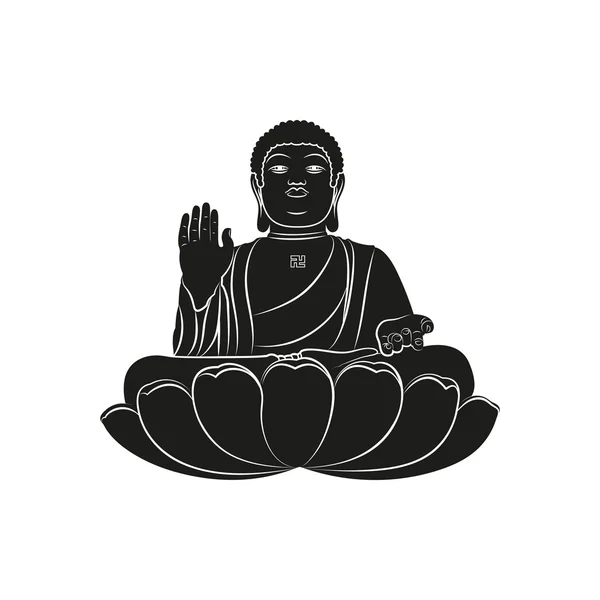 Tian Tan Buddha. Vector illustration isolated — Stock Vector
