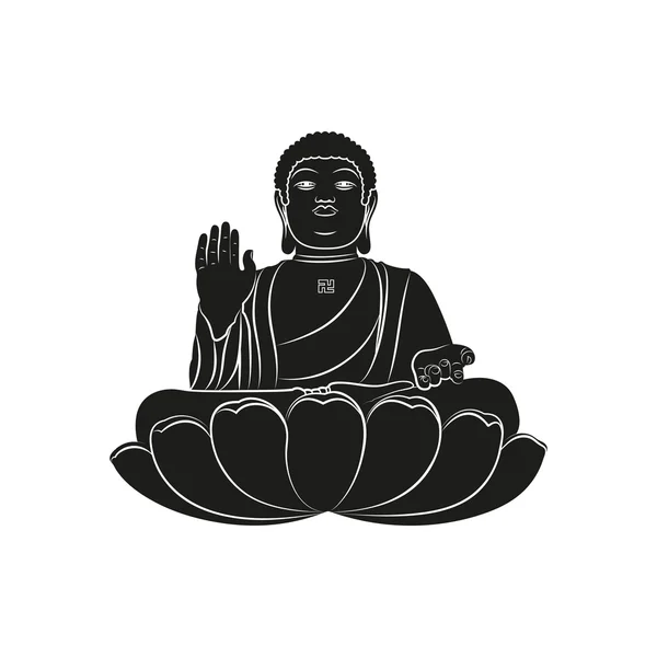 Tian Tan Buda. Vektör illüstrasyon izole