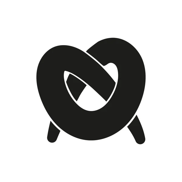 Estilo de icono de pretzel negro simple o diseño — Vector de stock