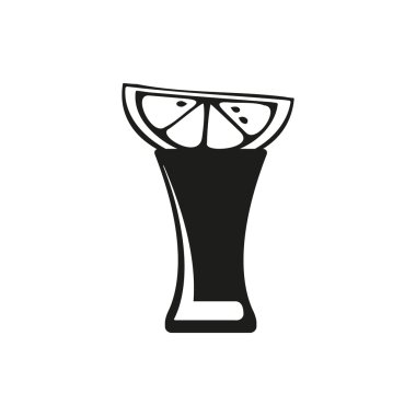 kireç beyaz arka plan dilim ile tekila - vektör illüstrasyon