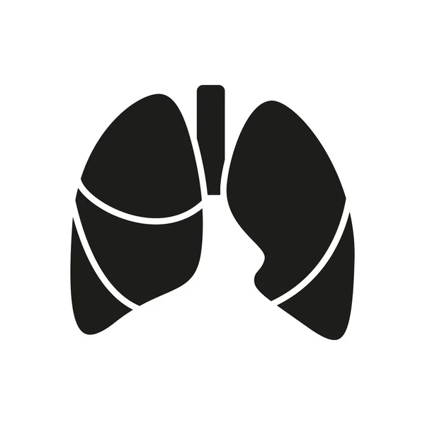 Siyah basit Tıbbi Akciğerler simgesi izole