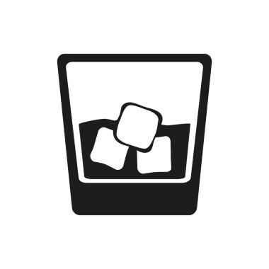 Bir bardak buzlu viski. Vektör simgesi