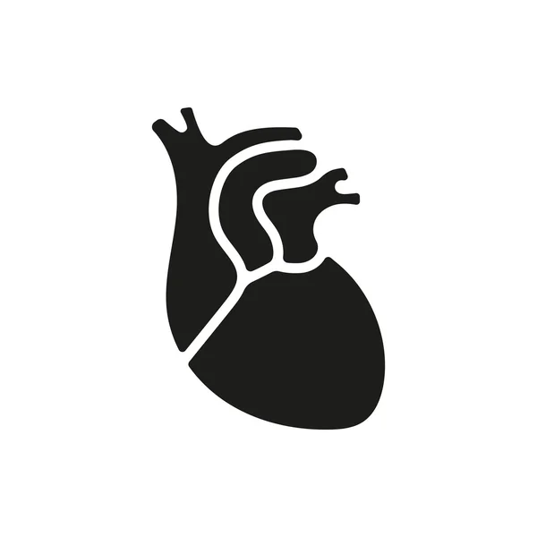 Black simple Medical heart icon isolated — Stock Vector