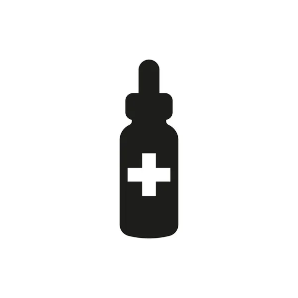 Vector zwarte neusspray fles op witte achtergrond. Medisch icoon — Stockvector
