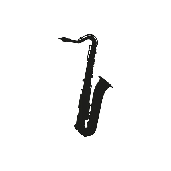 Vector illustration of saxophone on white background — Stock Vector