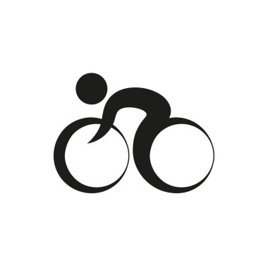 Beyaz arka planda bisiklet logosu monokrom