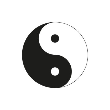 Ying yang symbol of harmony and balance simple icon on white background