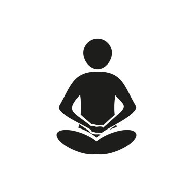 Yoga meditation vector simple black icon on white background