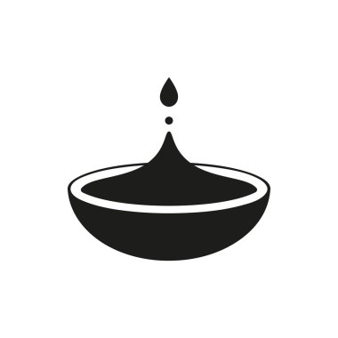 Su damla siyah basit simgesi beyaz arka plan üzerinde izole