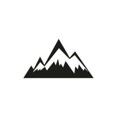 Beyaz arka plan üzerinde Dağlar web basit siyah simge