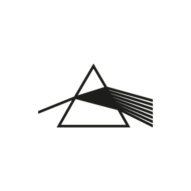 Triangular prism breaks white light ray into rainbow spectral colors.