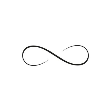 Beyaz arka planda sonsuz basit siyah simgesi