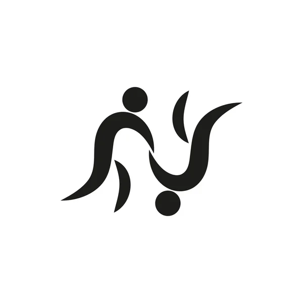 Judo savaşçı pictogram beyaz arka plan üzerinde monokrom — Stok Vektör