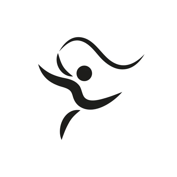 Vetor, atividades de ginástica para logotipo ou ícone de saúde e fitness comunidade — Vetor de Stock