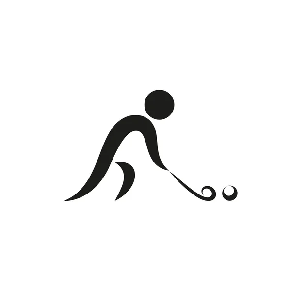 Sport d'hiver. icône de hockey monochrome sur fond blanc — Image vectorielle