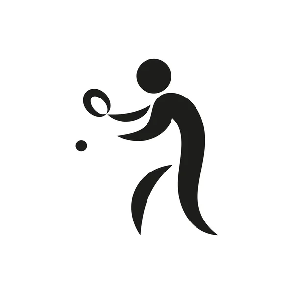 Masa Tenisi. Spor simgesi, bireysel spor. Yaz Olimpiyat disiplin. vektör çizim.